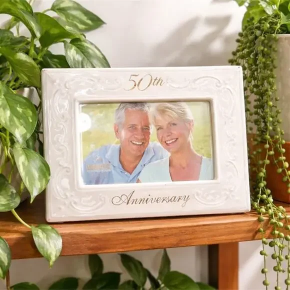 Malden White 50th Anniversary frame. Very tiny chip in lower left corner. - Picture 2 of 5